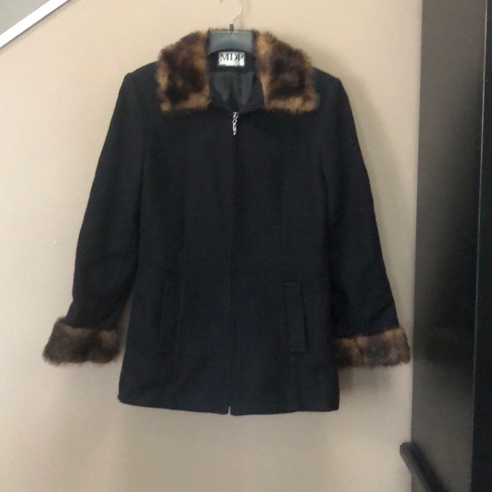 MDP Mario De Pinto wool coat with fur accents